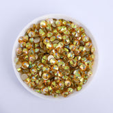 Metal Sunlight Glass Flat Back Glue-On Rhinestones 16 Cut Facets In Bulk WholesaleRhinestone